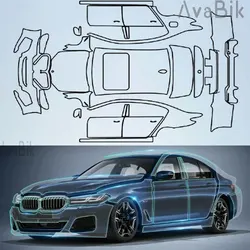 Car Cover Clear Kit PPF TPU for BMW 5 Series G30 M Sport 2021 2022 2023 Paint Protection Film Precut Car Sticker Bra Transparent