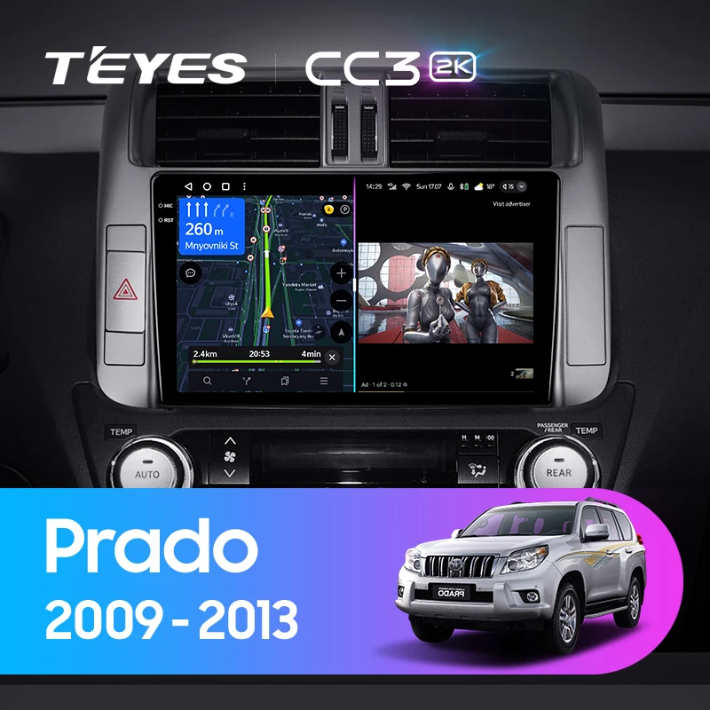 TEYES CC3 2K For Toyota Land Cruiser Prado 150 2009 - 2013 Car Radio Multimedia Video Player Navigation stereo GPS Android 10 No 2din 2 din dvd