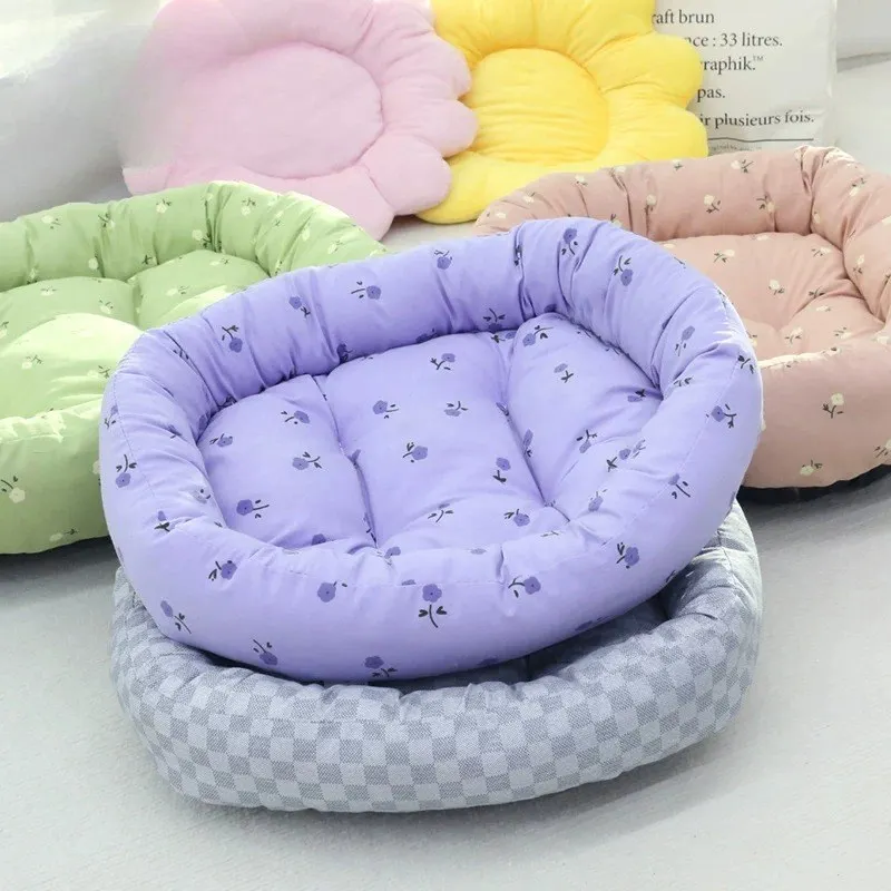 

Party Purple Oval Dog Bed Basket Modern Quality Luxury Modern Dog Supplies Indoors Designer Cama Para Pet Cachorro Pet Supplies