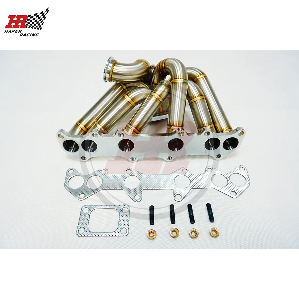 HP RACING 3mm Steam Pipe T3 Flange Brushed Exhaust Turbo Manifold For 1JZ VVTi 1JZGTE 1986-1999