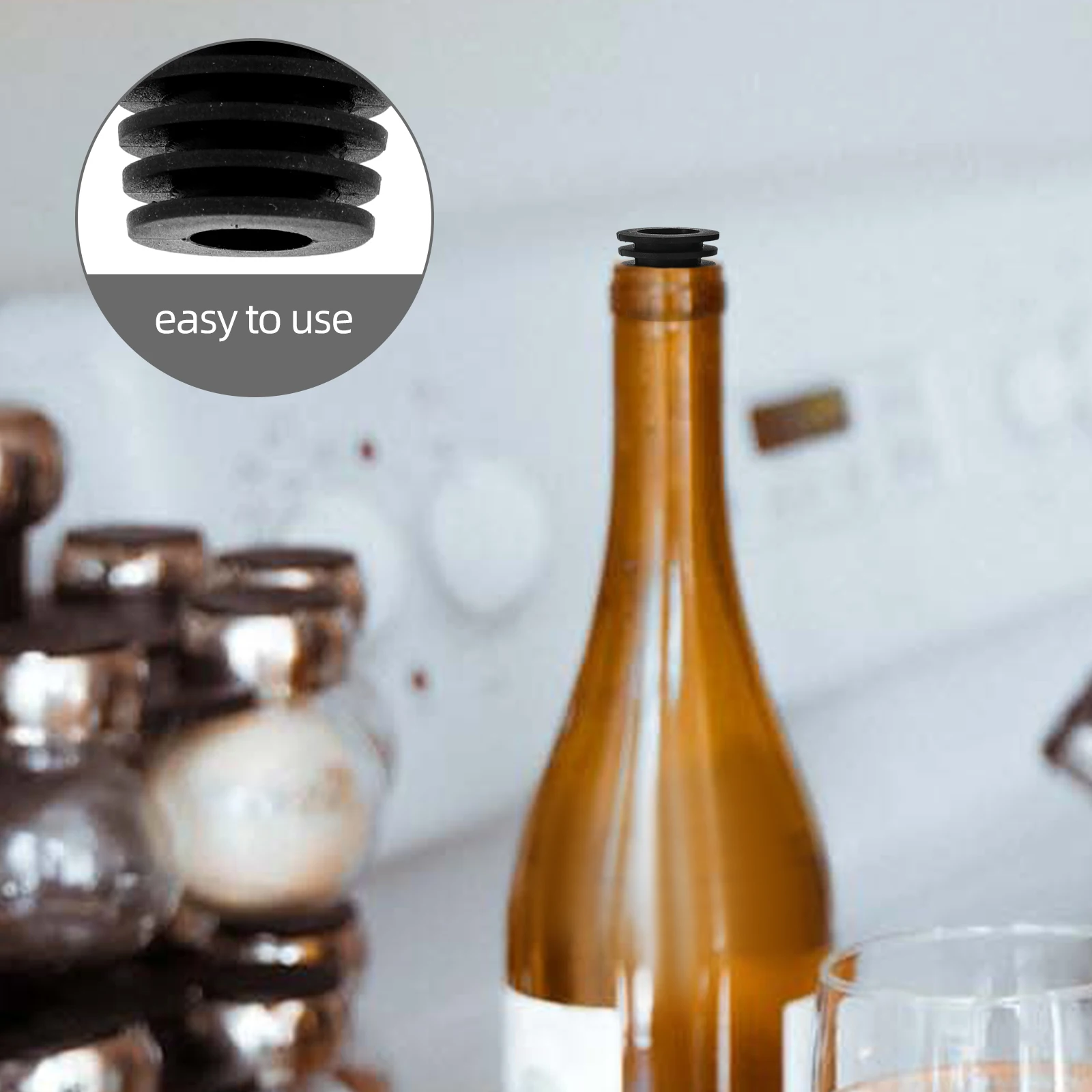 

10pcs Silicone Bottle Stopper Reusable Airtight Wine Sealer For Beverage Storage Party Supplies Home Bar Kitchen Barware Use