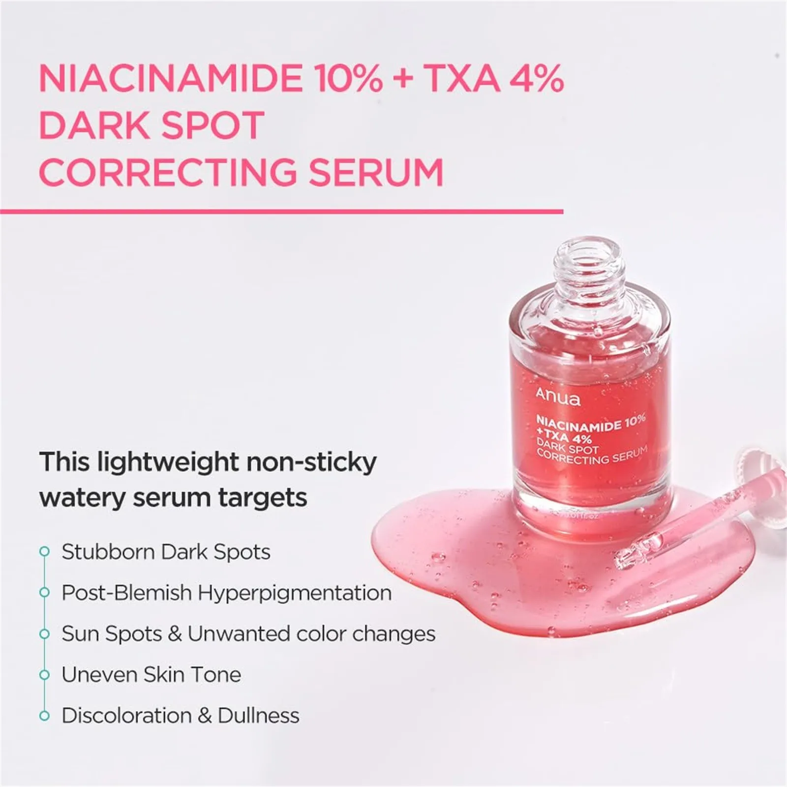 1/2/5szt Anua Dark Correcting Essence / 10% Niacinamide+ 4% Tranexamic For Post-Acne Marks Acne Hyperpigmentation 30ml