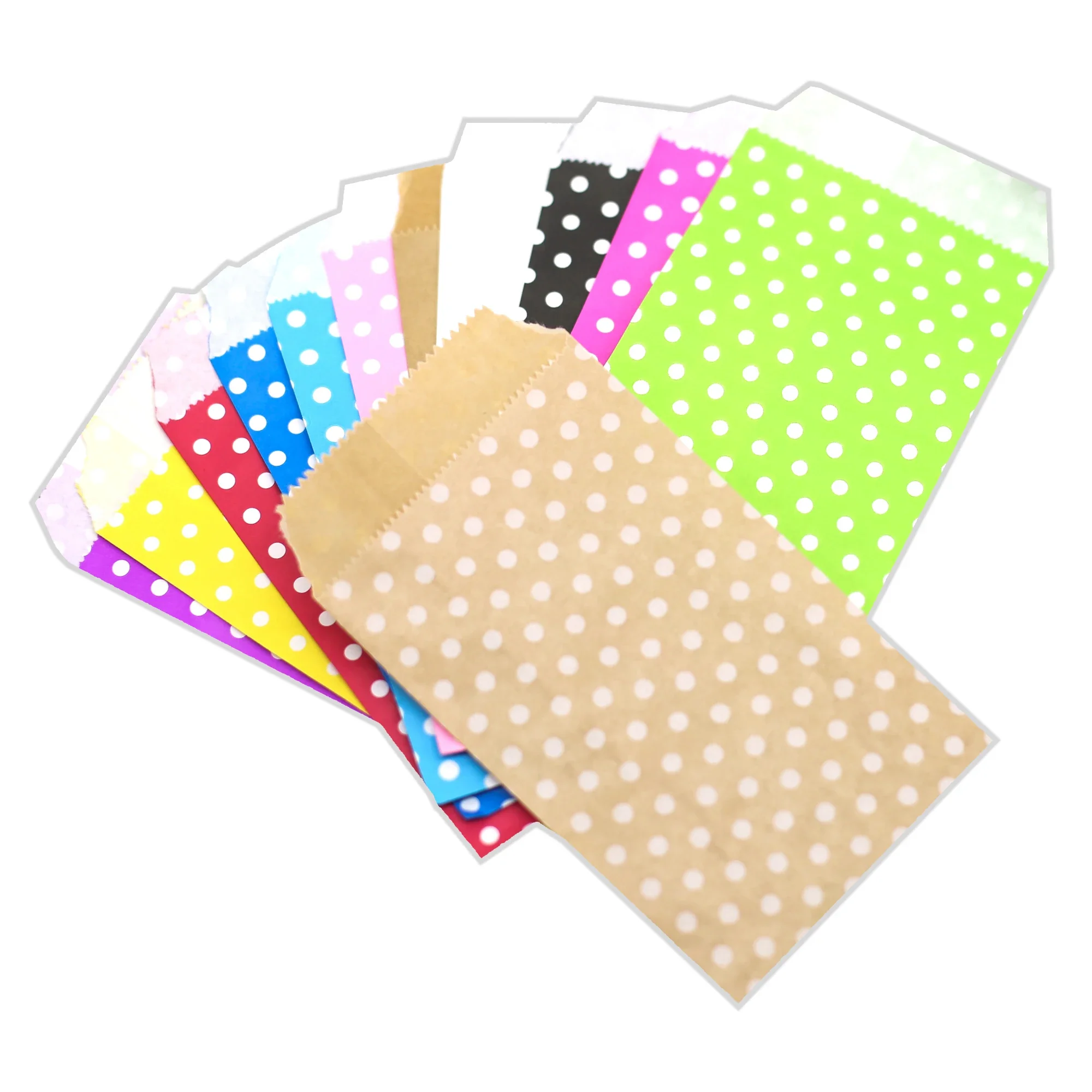 25Pcs Small Sack Pouch Mini Dot Kraft Paper Bags Wedding Party Invitation Greeting Cards Paper Gift Bag Birthday