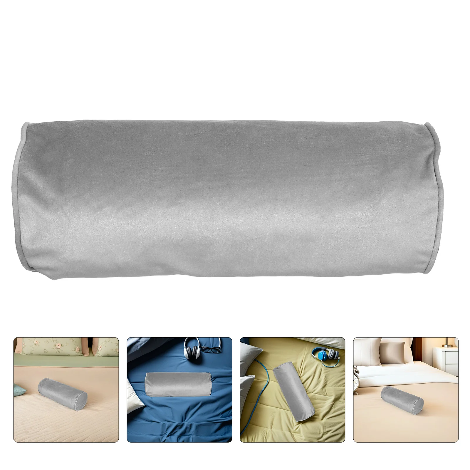 

2pcs Neck Pillowcase Cover Cylinder Shape Hidden Zipper Washable Tubular Pillow Covers For Bedroom Spa Travel Boho Bolster