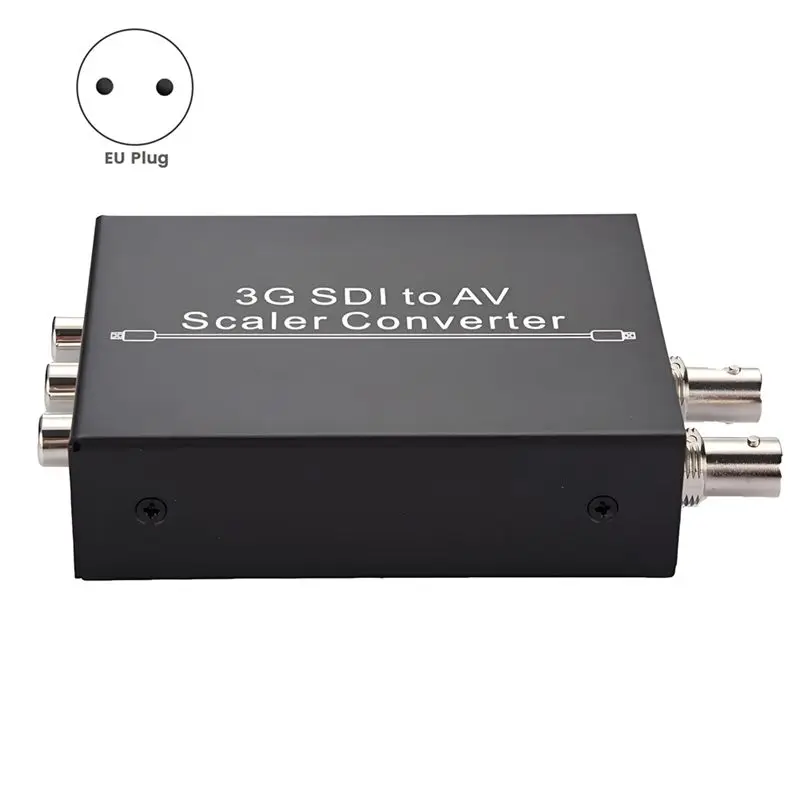 AS95 3G SDI to AV Converter Scaler 1080p Full HD SDI to R/L CVBS Adapter for Broadcast Monitor EU Plug