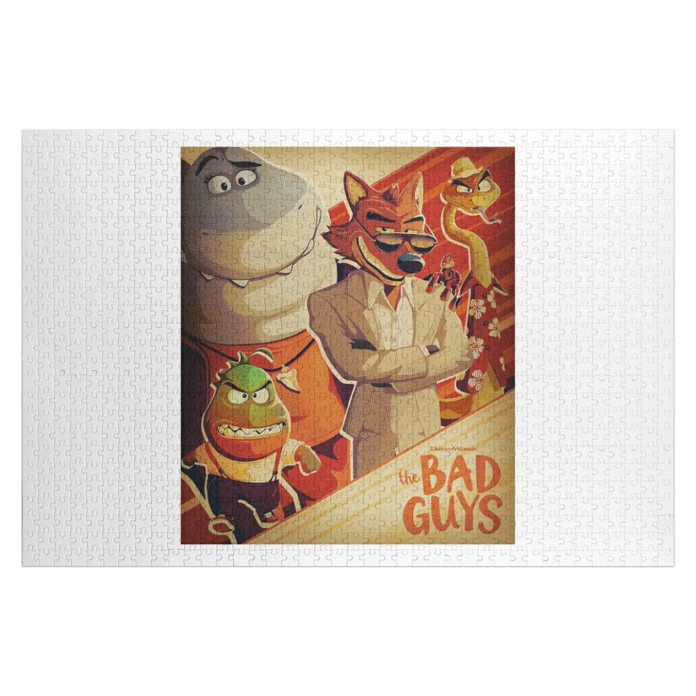 The Bad Guys 2022 Film poster , The Bad Guys Movie 2022, Mr Piranha Poster Jigsaw Puzzle Custom With Photo Wood Name Puzzle