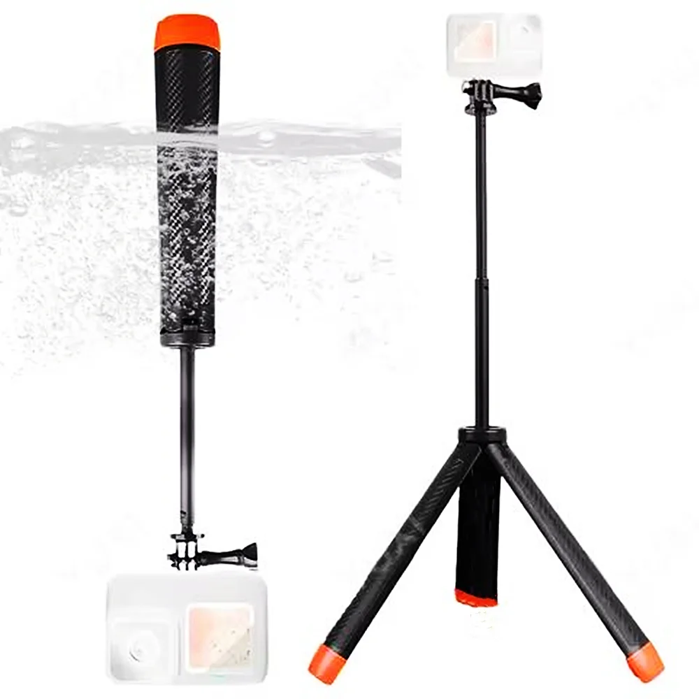 Roreta barra de flutuabilidade subaquática mergulho extensível selfie vara tripé para gopro insta360 dji osmo acessórios da câmera ação