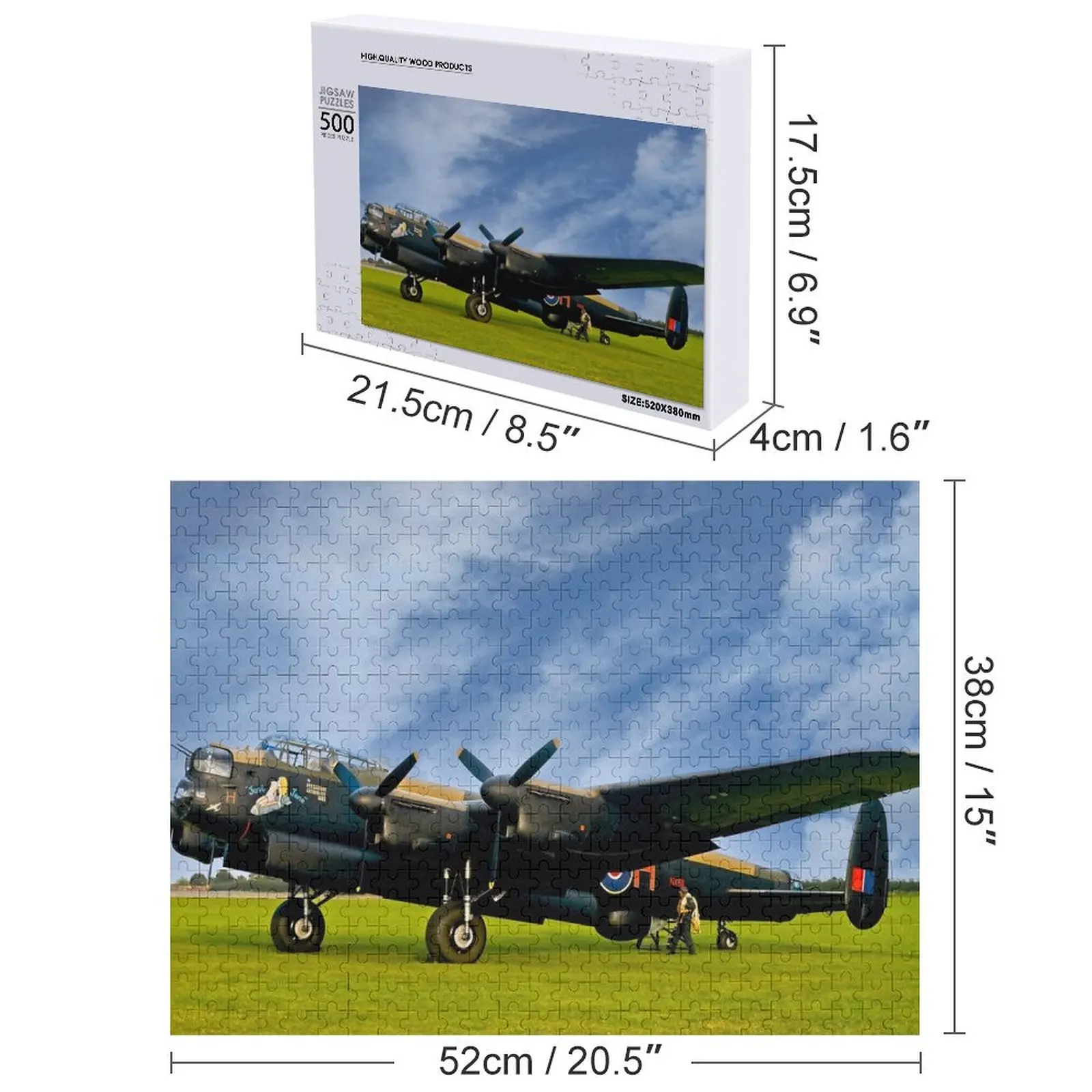RAF Lancaster Bomber Jigsaw Puzzle شخصية مخصصة اسم الخشب لغز مخصص #4