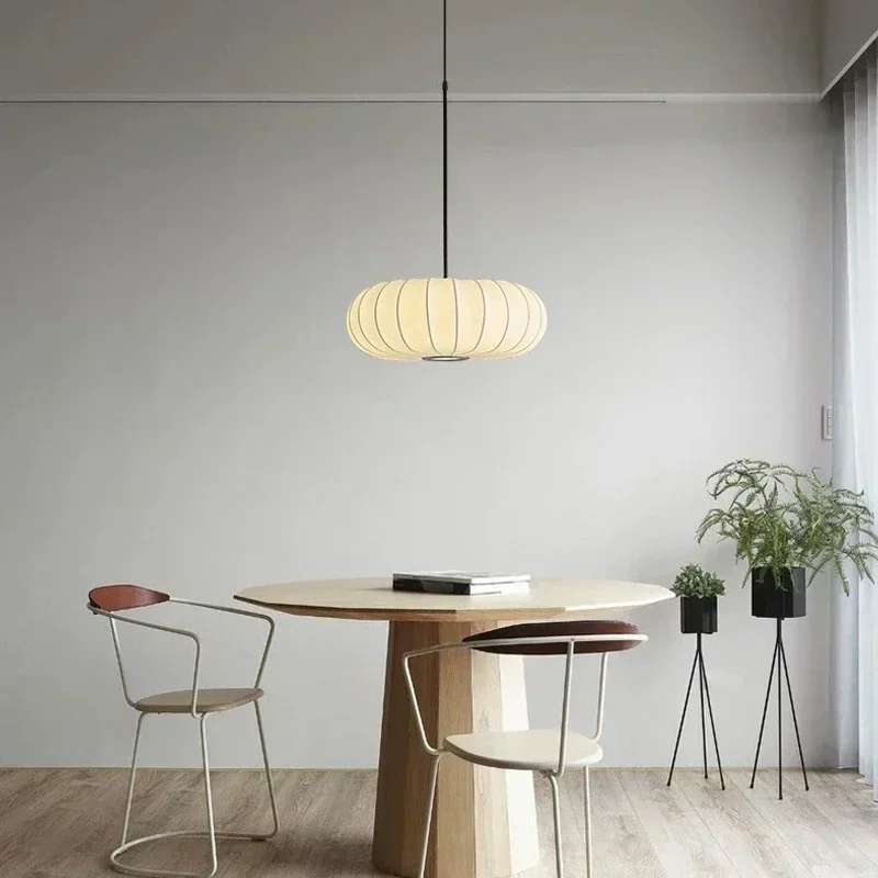 Nordic Minimalist Wabi Sabi Pumpkin Creative Silk Pendant Lamp Restaurant Bar Coffee Shop Interior Decoration Lighting