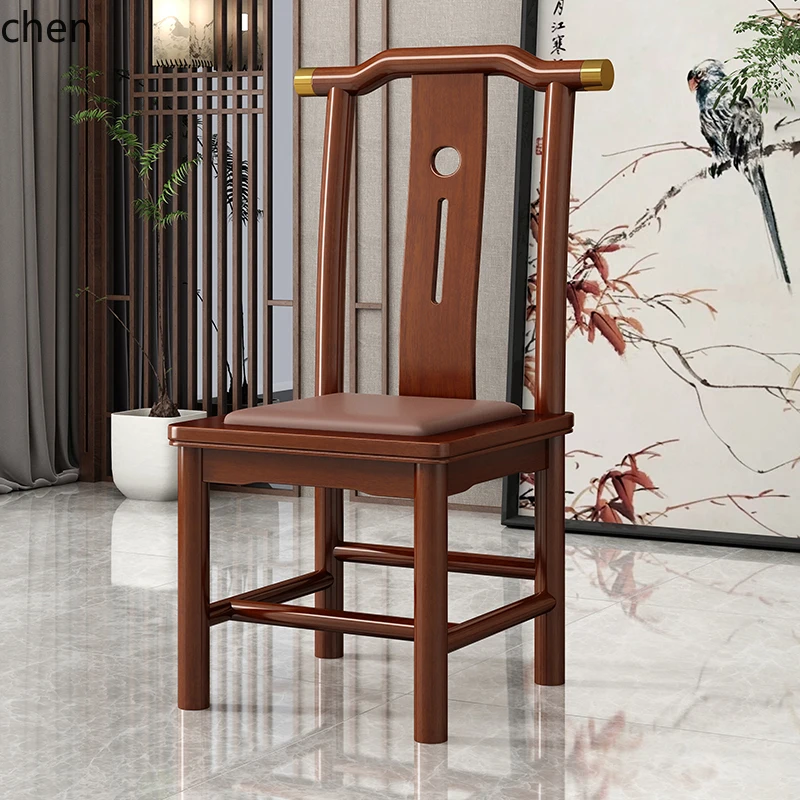 ZML Solid Wood Dining Chair with Soft Cushion, Comfortable for Long Sitting, Adult Chair for Home Dining Room