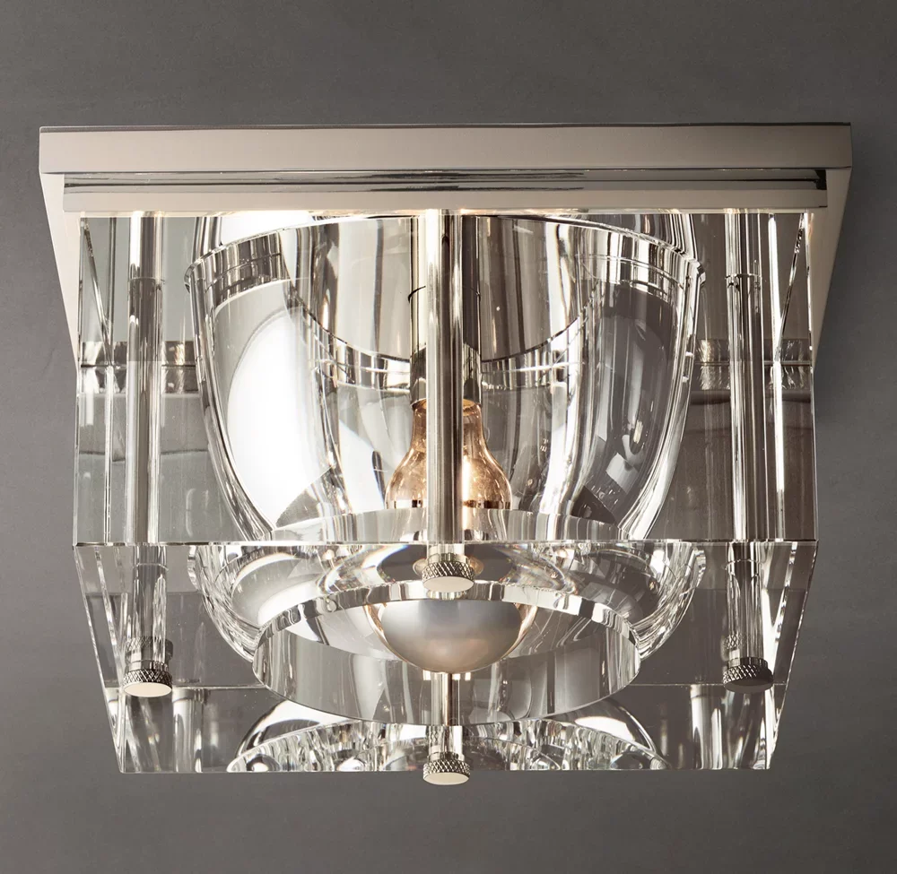 Design Solid Brass Material Restoration Ceiling Lamp Flush Mount Ceiling Light for Staircase Restaurant Bedroom Wedding