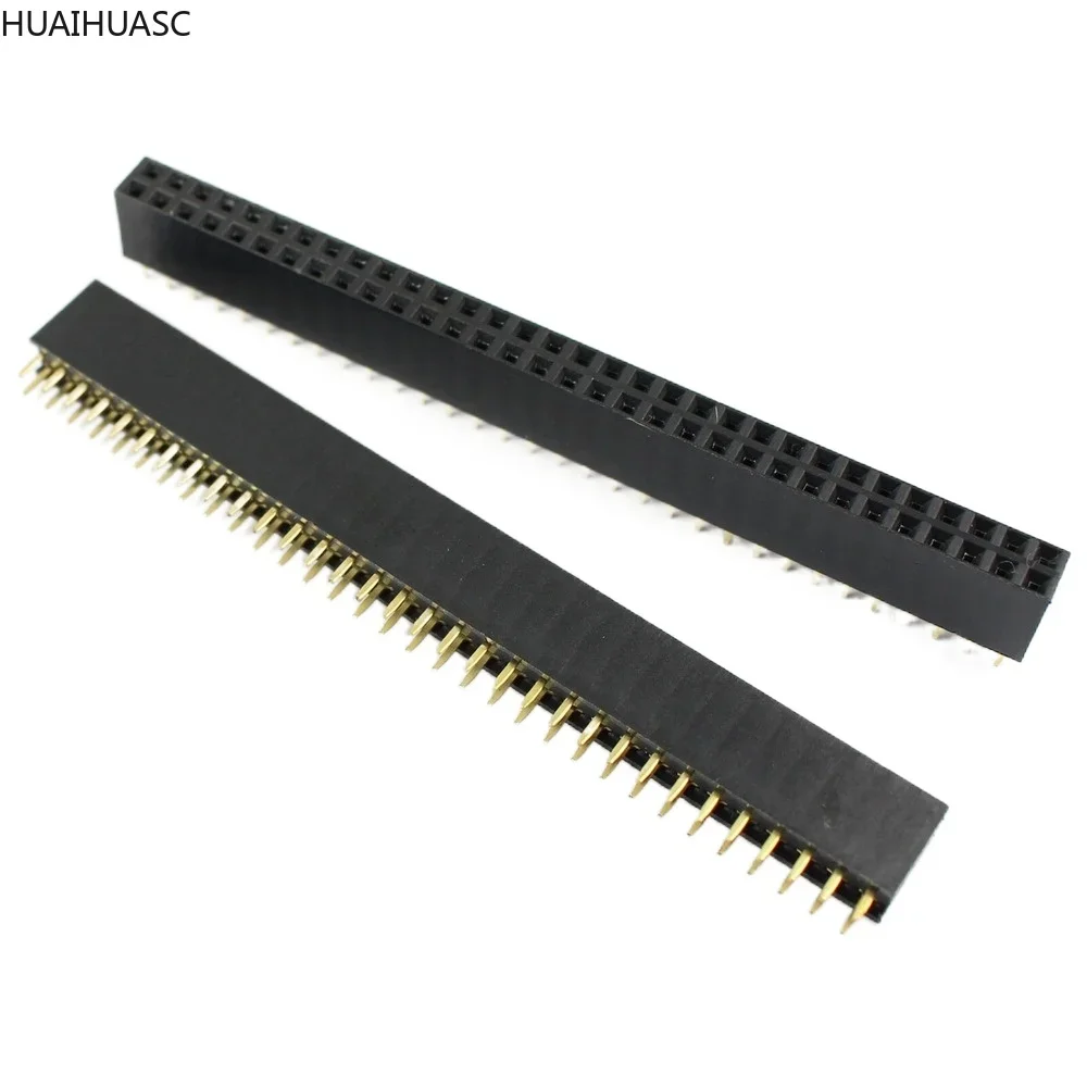 80pcs 2.54mm Pitch 2x32 64 Pin Female Double Row Straight Header Strip PH:8.5mm Connector