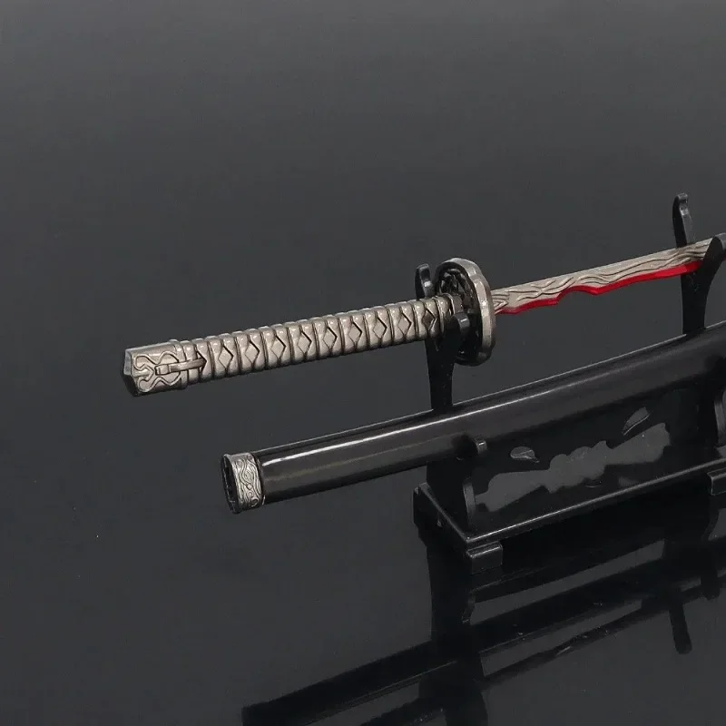 26 cm Spiel Peripherie Flüsse des Blutes Japanisches Elden Spiel Schwert Metall Modell Samurai Schwert Waffe Schlüsselanhänger Dekoration Geschenke Spielzeug