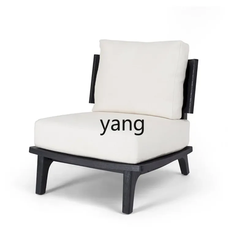 

LTT modern simple solid wood fabric sofa leisure chair new Chinese retro negotiation chair