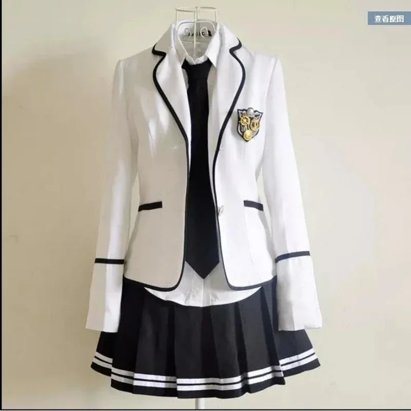 British spring and autumn student uniform set Japanese sailor JK uniform skirt Korean high school boys and girls performance