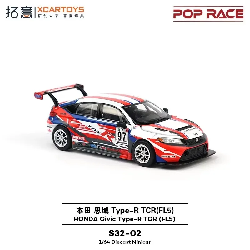 POP RACE 1:64 Civic Type-R TCR (FL5) Pandem S13GT-R R32 R33 SINGER 964 Targa SHELBY GT500 PANDEM S2OOO  Alloy Car Model
