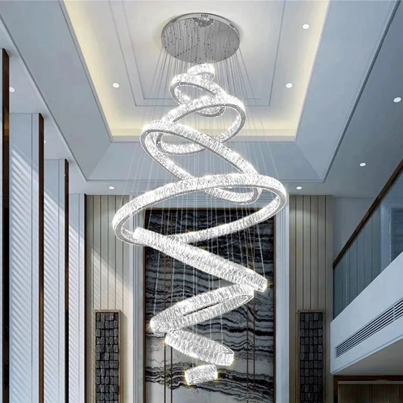 

Modern home decoration crystal chandelier, stair Pendant lamp, living room Pendant lights, interior lighting