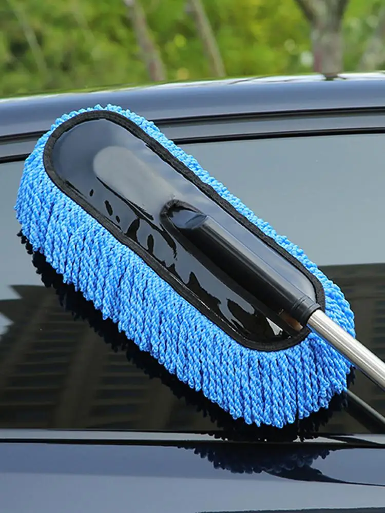 Mikrofaser-Autowaschbürste, vielseitig einsetzbar, ausziehbarer Griff, abnehmbarer Waschstaub, Mopp, waschbares Wohnmobil-Reinigungswerkzeug