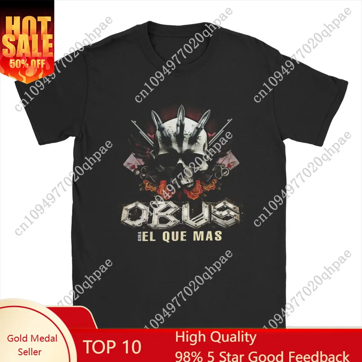 

Obus Band Rock Men's T Shirts Spanish Heavy Metal Leisure Tees Short Sleeve Round Collar T-Shirt Pure Cotton Gift Idea Tops