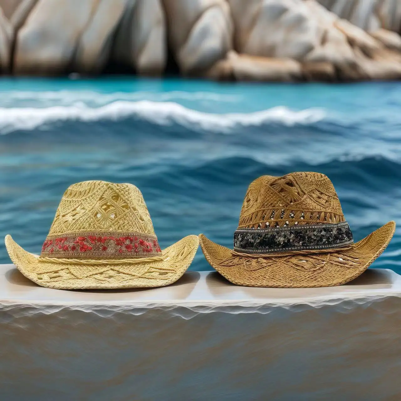 

Rhinestone Cowboy Hat Straw Sun Hat for Women Men Beach Vintage Western Cowgirl Party Summer Festival Country Music Headwear