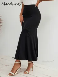 Faldas largas para mujer, falda Vintage de talle alto, elegante, de lujo, para fiesta de boda
