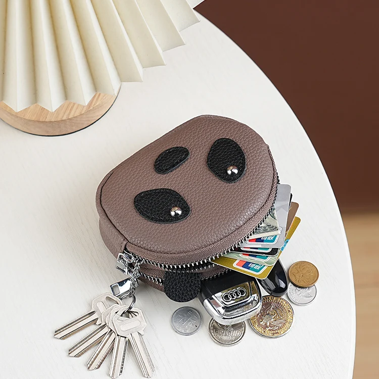 Portable  Cartoon Panda Coin Purse Key Bag Children's Cute Small Change Purse PU Leather Soft Surface Unisex