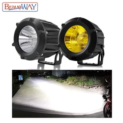 BraveWay LED Motorcycle Headlight Light for Off Road ATV Truck 4x4 Fog Lamps Assisted Lamp Auxiliary Work Lights 12V 24V