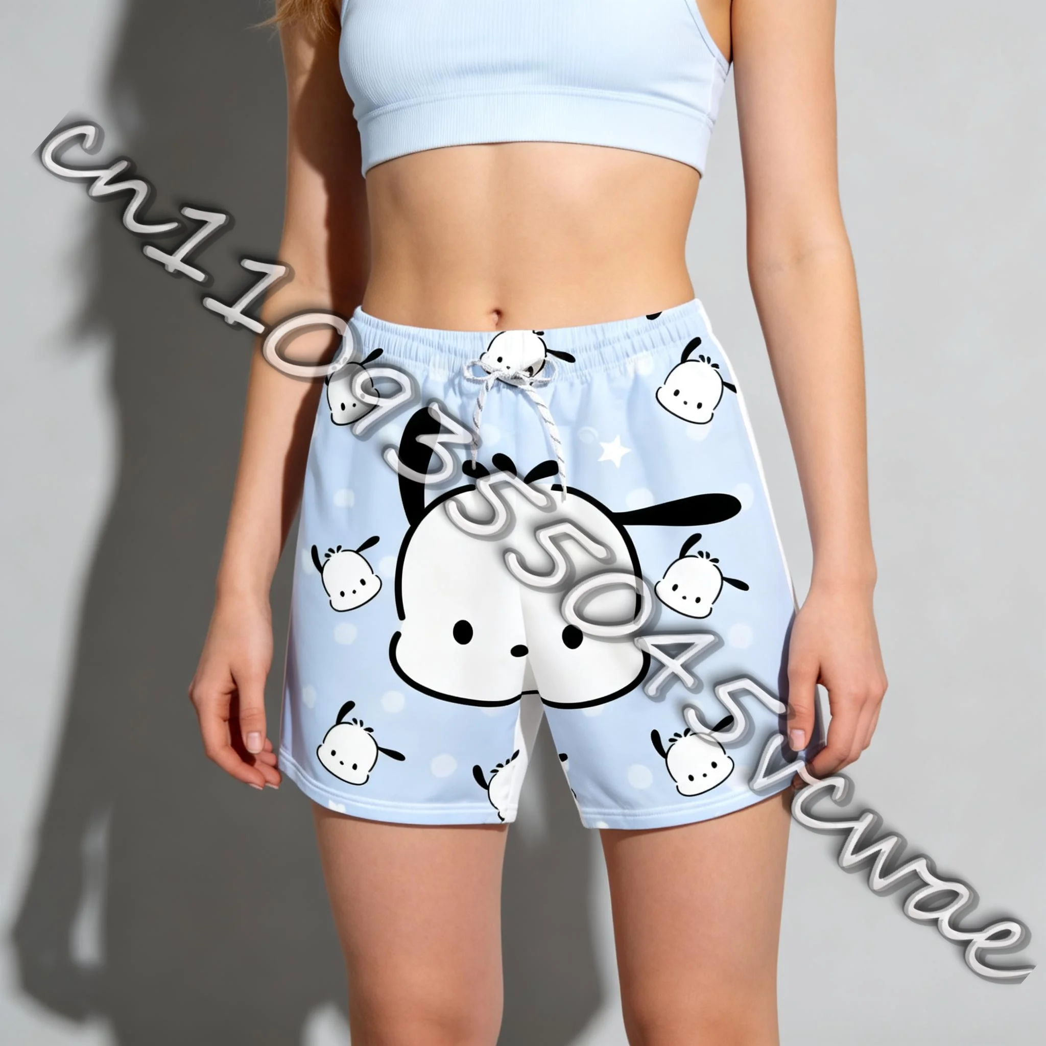 

Летние шорты Sanrio Family с большеглазой лягушкой и собакой Пача, милые и очаровательные повседневные спортивные шорты для взрослых и детей, новинка 2026 года