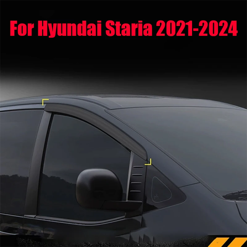

For Hyundai Staria 2021 2022 2023 2024 Black rain eyebrow frame for the front window windshield of the car