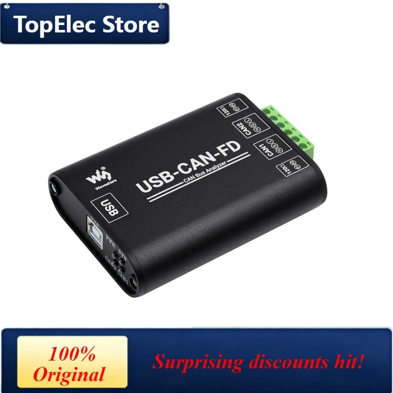 TopElec Industrial Grade CAN/CAN FD Bus Data Analyzer, USB to CAN FD Adapter, CAN/CAN FD Bus Communication Interface Card