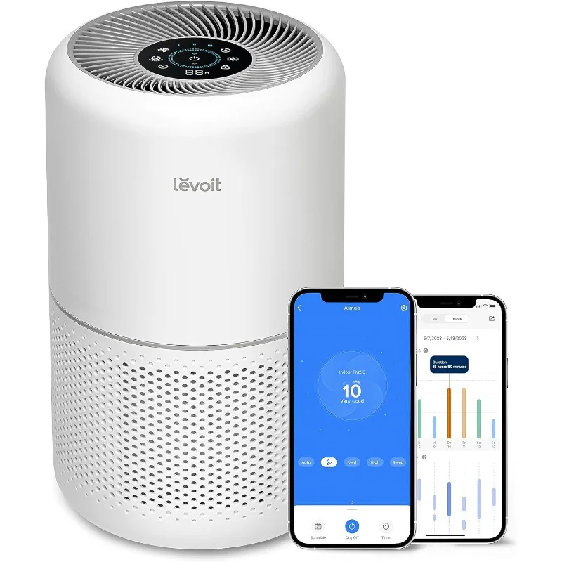 

Очистители воздуха LEVOIT для дома, спальни, Smart WiFi, HEPA-режим сна для дома, большая комната, тихий очиститель для шерсти домашних животных,