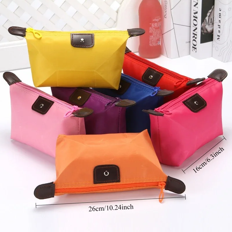 

Womens Folding Dumpling Bun Candy colored Cosmetics Makeup Bag Multi functional Travel Portable Handheld Womens Bag Tissue box