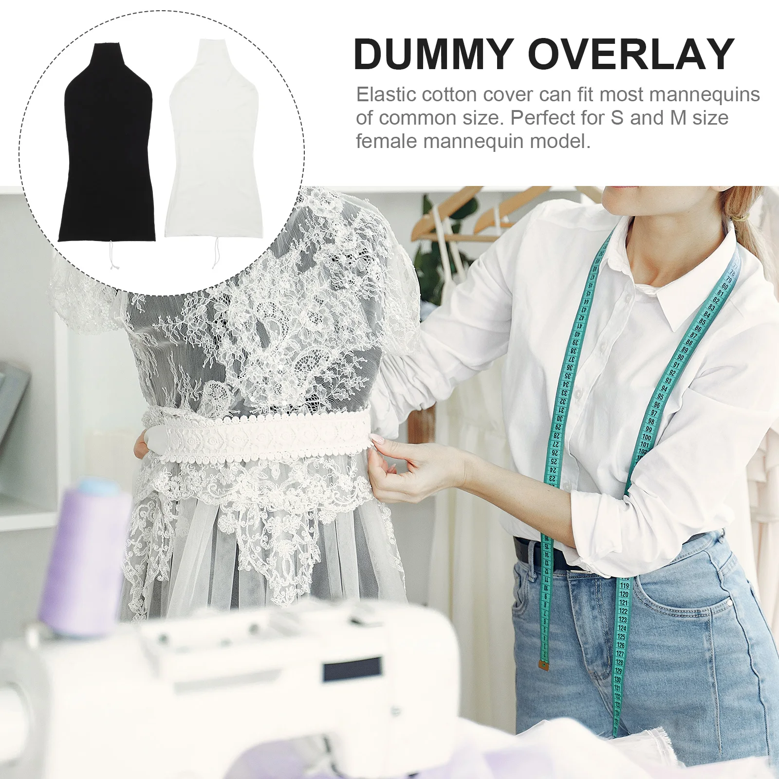 

Elastic Female Model Props Cover Cotton Mannequin Fabric Dummy Overlay S M Size Non Fading Easy Clean Body Decorative