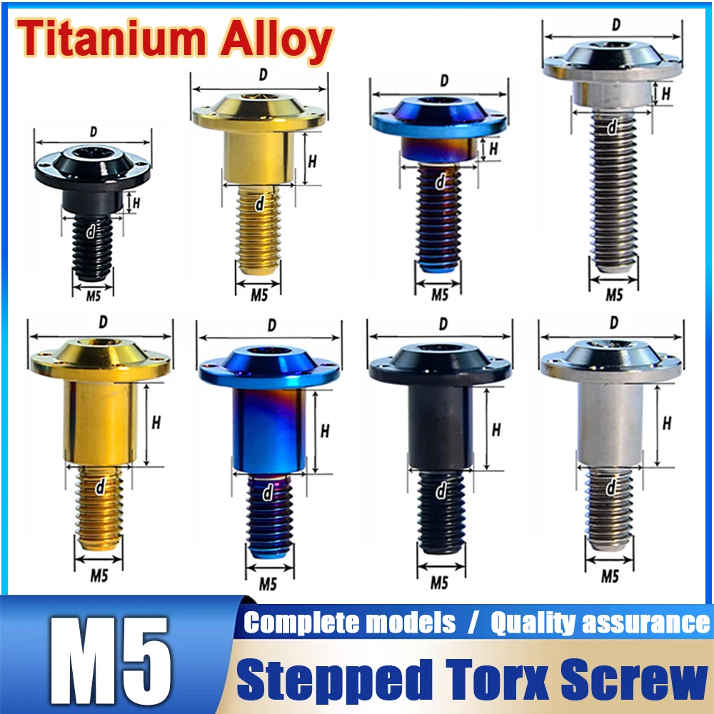 Titanium Alloy stepped screw M5x13 15 16 19 20 mm locomotive shell modification low profile Torx Washer Bolts