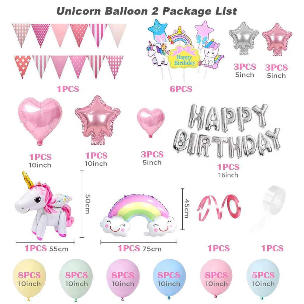 Unicorno palloncino unicorno decorazioni per feste di compleanno bambini ragazza 1 anno compleanno palloncino Decor Baby Shower Gender Reveal