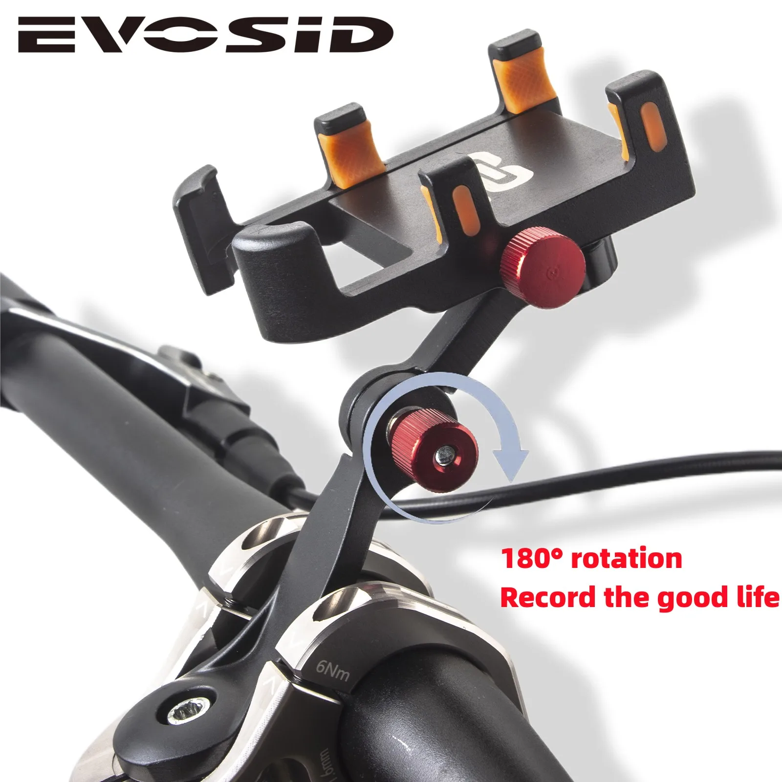 EVOSID 360° Rotatable Mountain Bicycle Phone Holder Aluminum Alloy Road Bike Phone Stand Gravel Anti-slip Bracket MTB Bike Stand