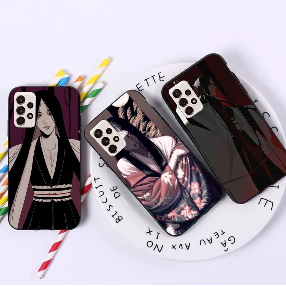 Bleach Unohana Mobile Cell Phone Case for Samsung A91 A81 A73 A72 A71 A30S A20 A12 A13 A52 A53 4G 5G Black Phone Cover Funda