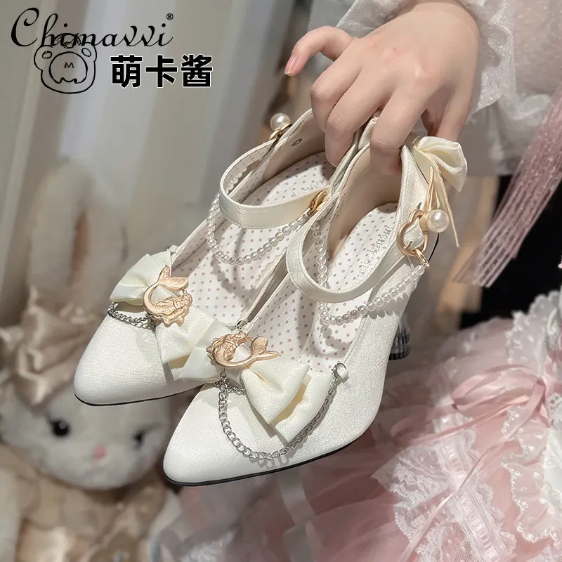 

Original Lolita Elegant Stiletto Heels 2026 Spring and Autumn New Sweet Girls Elegant Princess High Heels Pumps Women