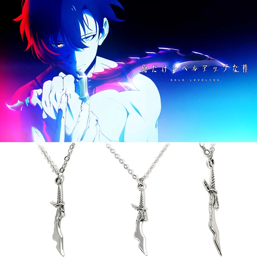 Anime Solo Leveling Necklace Jewelry Sung Jin-woo Yoo Jin-ho Park Kyung-hye Manga Short Blade Pendant Accessorie Cosplay Props