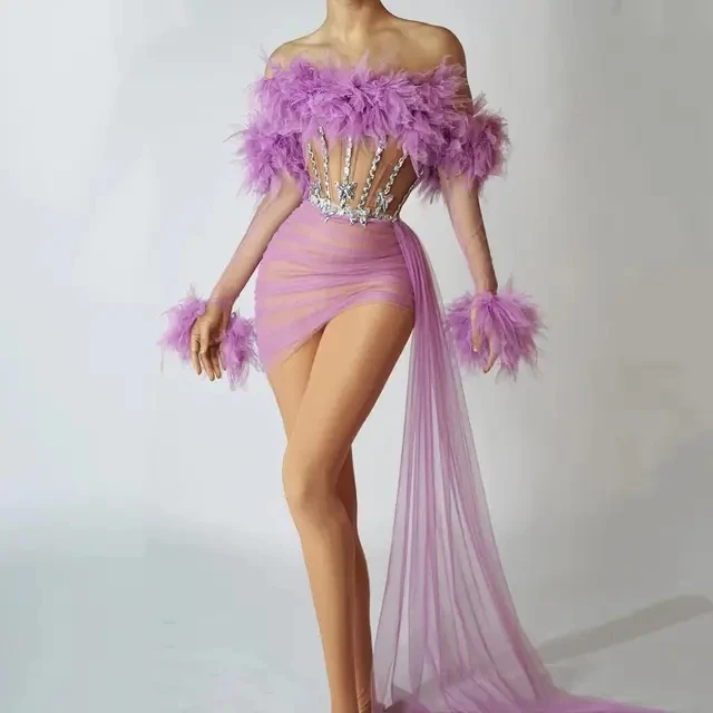 Xinshenlv-Robe de Bal Courte à Paillettes avec Traîne Latérale pour Femme, Décoration Papillon, Zones Ecoming, Quelle que soit la Couleur Vert Menthe, 2024