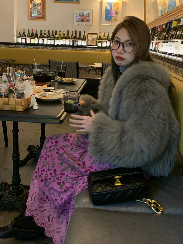 

Женская шуба свободного кроя, зимняя теплая верхняя одежда с капюшоном, цвет глаз, длинная све, круглая, корейская, Sle Commute Faion