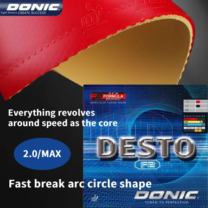

Аутентичная накладка для настольного тенниса DONICF2 из Германии, настрочный рукав, обратный клей, наступательный накопительный рукав