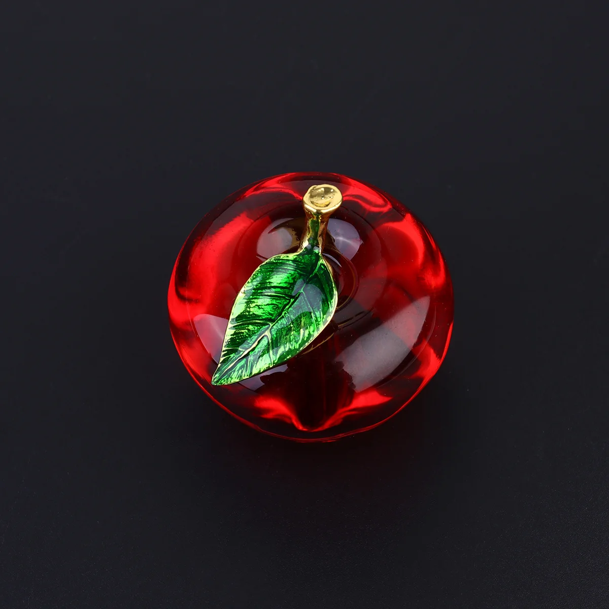 

1Pc Crystal Figurines Simulation Sculpture Figurines Gift Glass Art Craft for Home Decoration (Green Leaf)