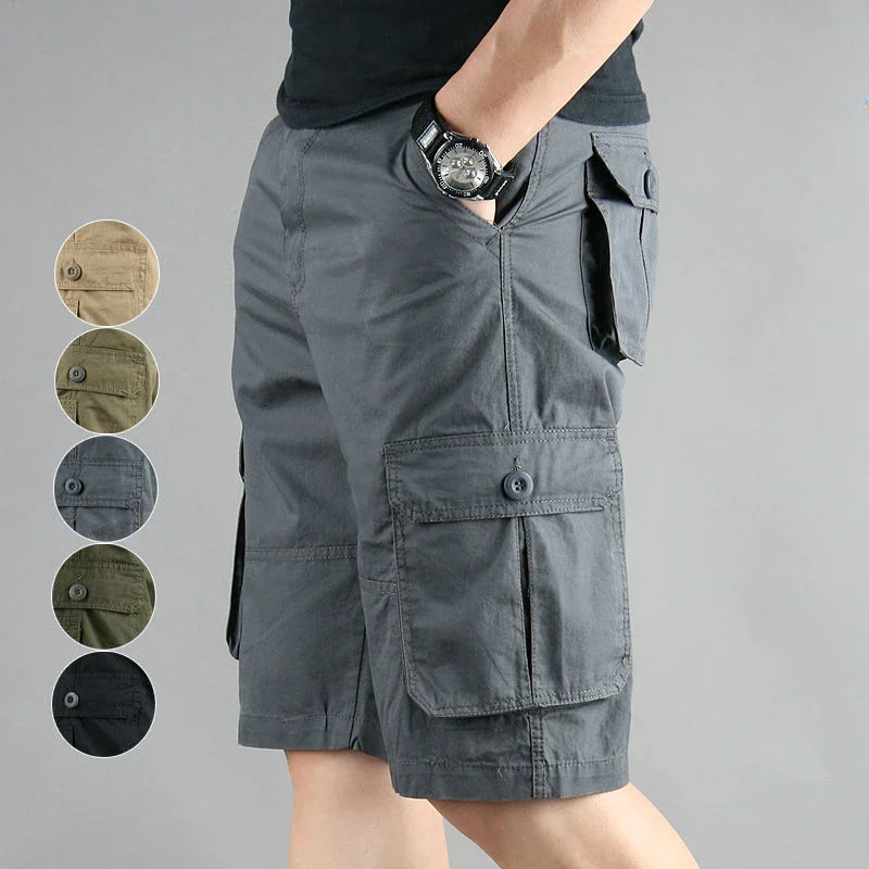 Khaki Male Short Pants Multi Pocket Oversize Men\'s Cargo Shorts Big Size Comfortable Wholesale Nylon Hevy Whate Clothes Wide