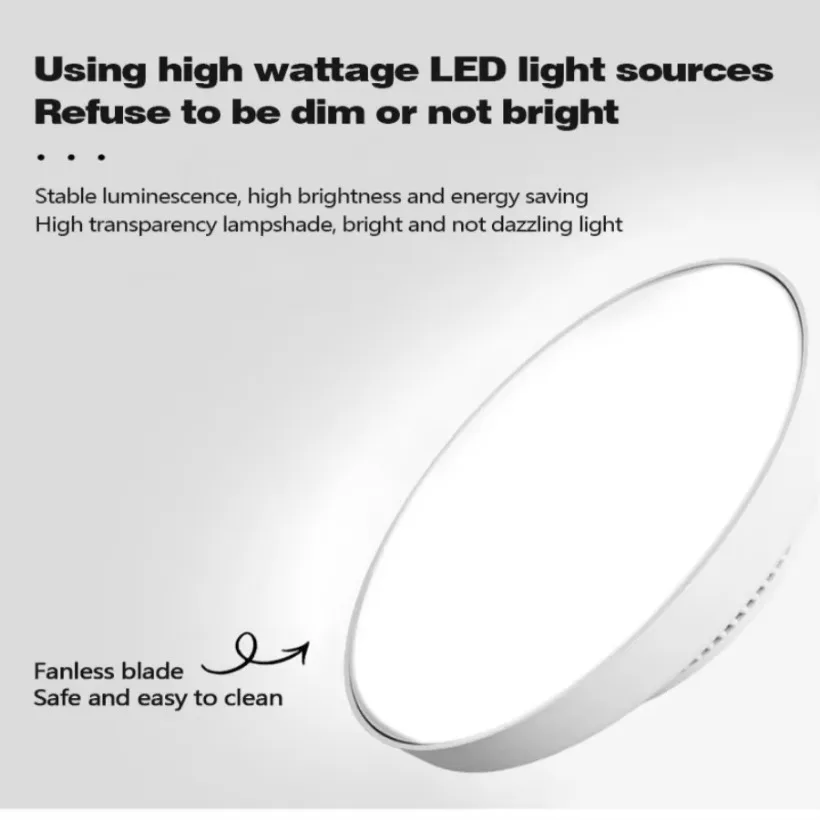 2025 New Invisible Bladeless Ceiling Fan With LED Light 6-speed Remote Control Home Fans Bedroom Living Room Decor Lighting - Image 5