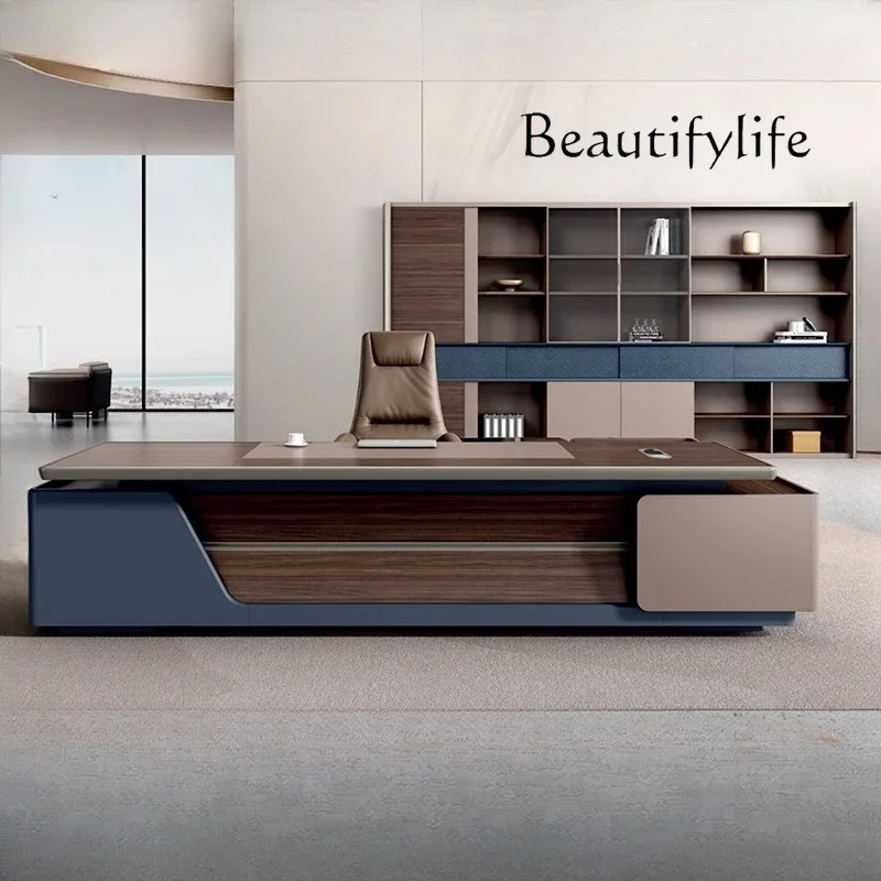 N40 Storage L Shape Executive Desk Chair Computer Corner Office Desk Writing Luxury Mesa Escriotorio Home Furniture