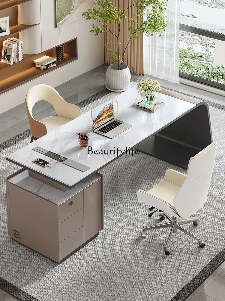 

ls 18Italian light luxury desk orange computer table Italian furniture