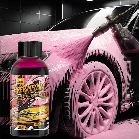 Pink Magic Foam Car Wash Shampoo Car High Concentration Sediment Pre-washed Off Wash Car Wash Soap Super Foam Cleaner X1 ﻿