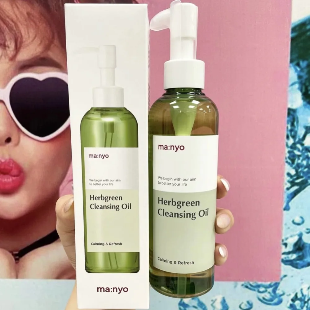 Ma:nyo Herbgreen Cleansing Oil Gently Removes Blackheads Stubborn Makeup Plant Oils For All Skin Types Deep Pore Cleansing Oil