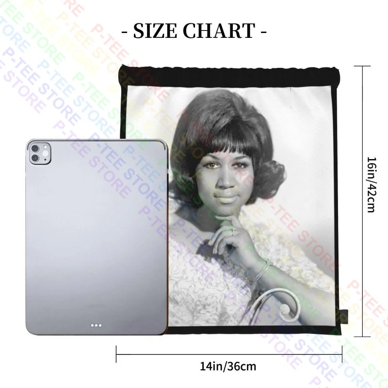 Aretha Franklin Retro 60S 70S Motown Singer Soul Drawstring Bags Gym Bag Hot Swimming Gymnast Bag Outdoor Running